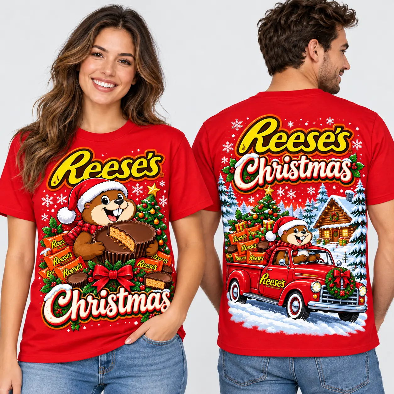 Reeses Christmas Candy Truck 3D Shirt NTH1 - Image 2