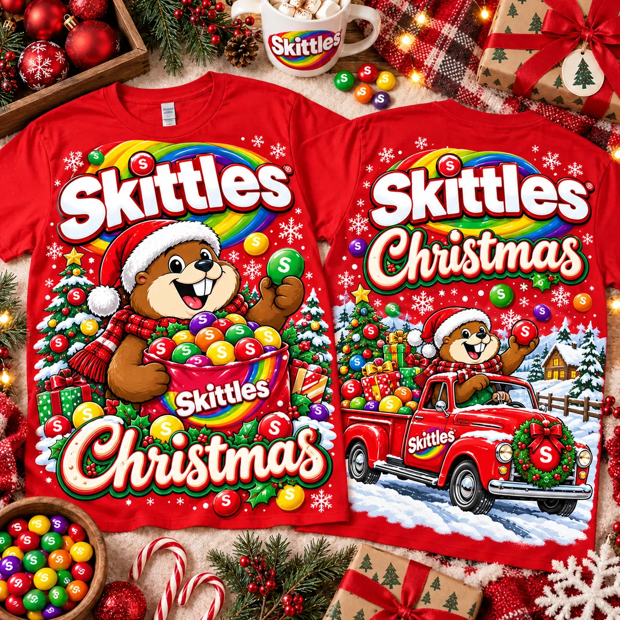 Skittles Christmas Candy Truck 3D Shirt NTH1