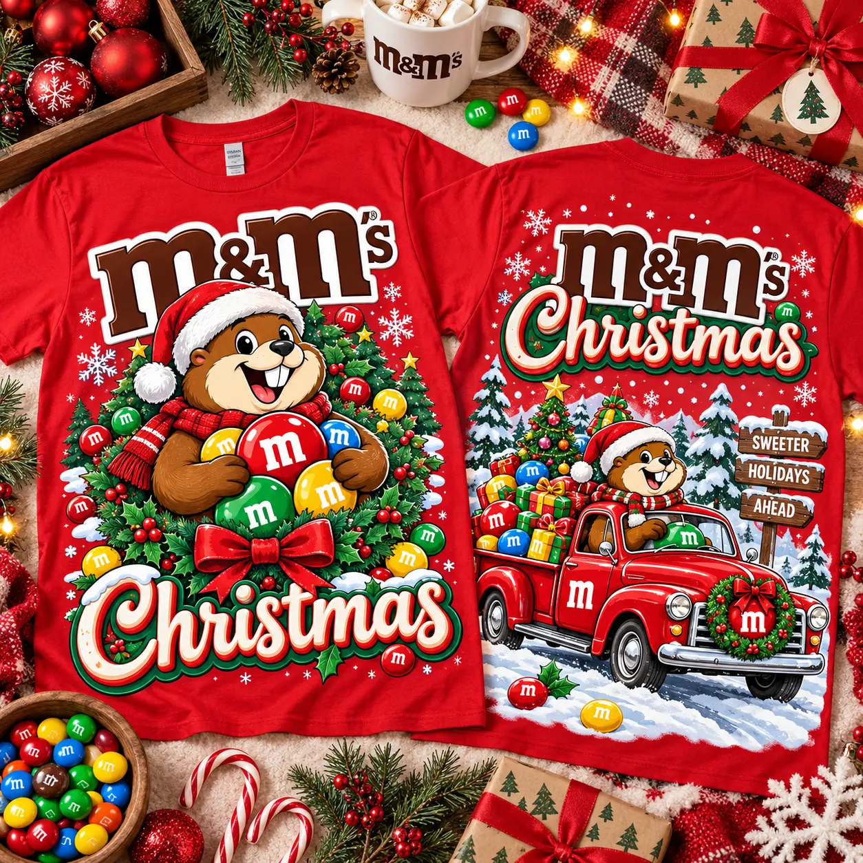 M and Ms Christmas Candy Truck 3D Shirt NTH1