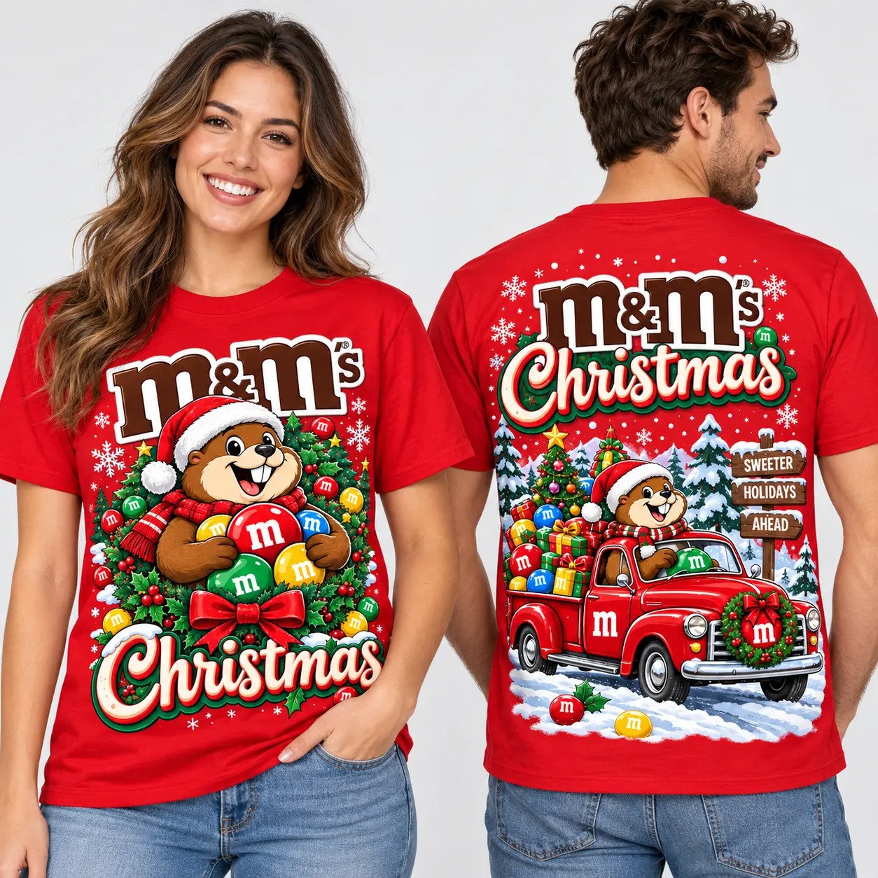 M and Ms Christmas Candy Truck 3D Shirt NTH1 - Image 2