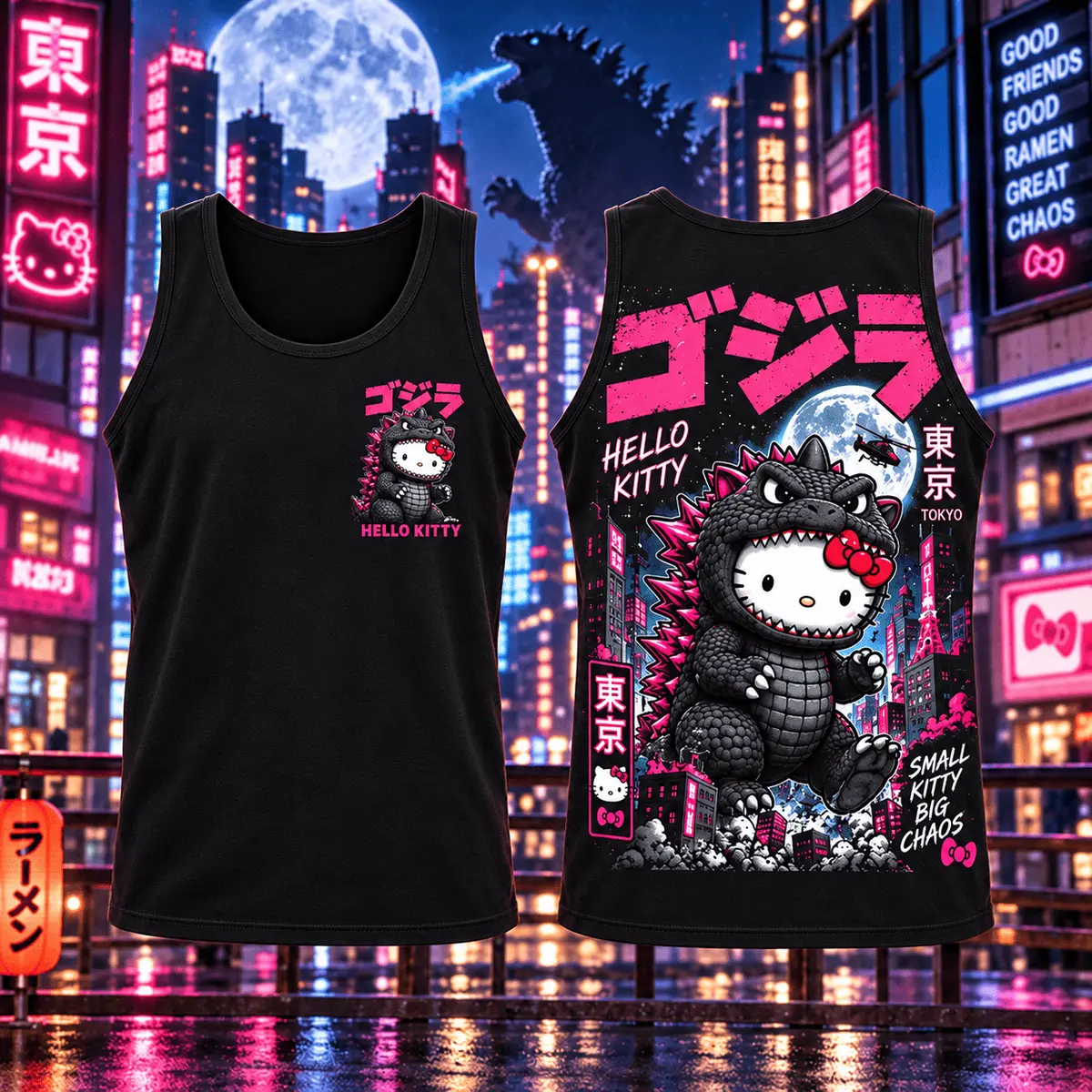 Hello Kitty Godzilla Tokyo Chaos 3D Shirt NHH - Image 10