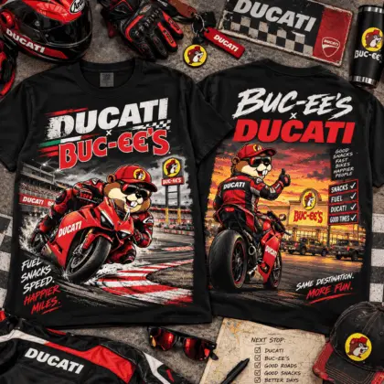 Buc-ee's Ducati Red Racing Motorcycle 3D Shirt for Speed Fans NTH1