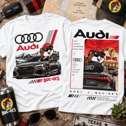 Buc-ee's Audi Black Sport Sedan Adventure 3D Shirt for Road Fans NTH1