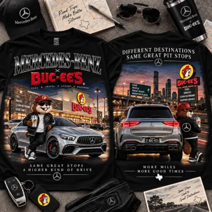 Buc-ee's Mercedes Benz Road Trip 3D Shirt for Luxury Car Fans NTH1
