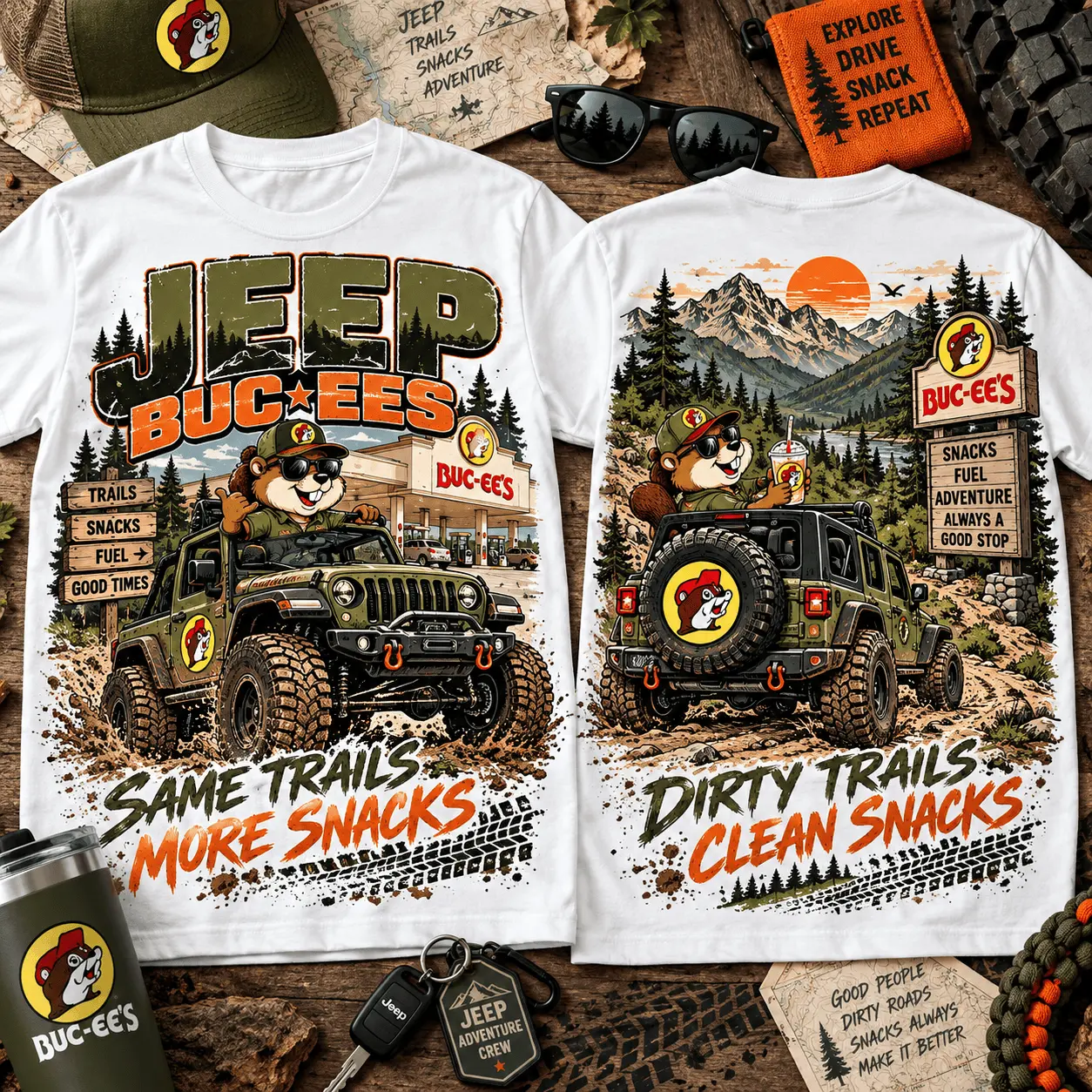 Buc-ee's Jeep Off Road Adventure 3D Shirt for Trail Fans NTH1 - Image 2
