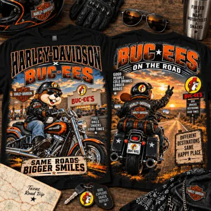 Buc-ee's Harley Davidson Highway 3D Shirt for Motorcycle Road Trip Fans NTH1