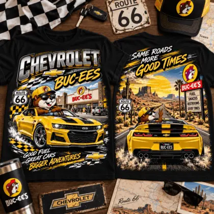 Buc-ee's Chevrolet Route 66 Adventure 3D Shirt for Car Fans NTH1
