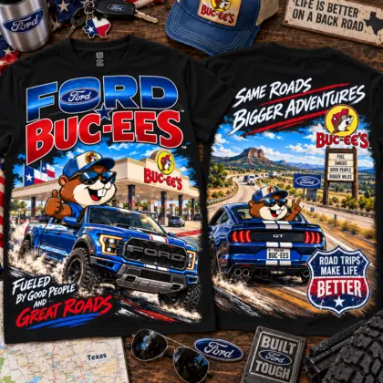 Buc-ee's Ford Blue Truck Road Trip 3D Shirt for Adventure Fans NTH1