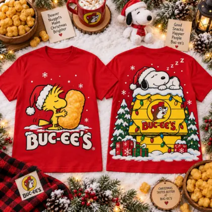 Buc-ee's Snoopy Woodstock Christmas Beaver Nuggets Cozy Nap 3D Shirt For Snoopy Lovers NNK