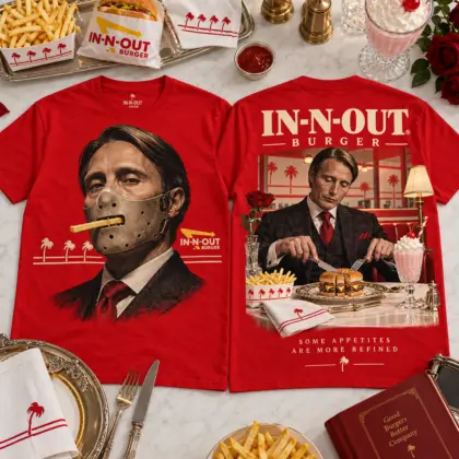 In-N-Out Burger Hannibal Lecter 3D Shirt For Horror Movie Lovers NNK