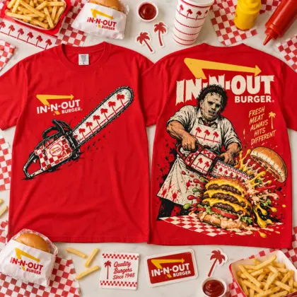 In-N-Out Burger Leatherface 3D Shirt For Horror Movie Lovers