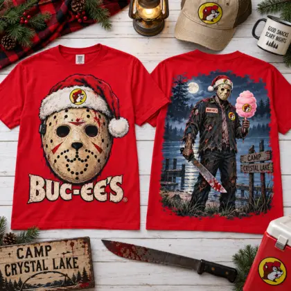 Buc-ee's Jason Voorhees Christmas Cotton Candy 3D Shirt For Horror Lovers NNK