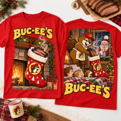 Buc-ee's Santa Brisket Stocking Surprise Funny Christmas T-Shirt NNK