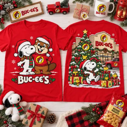 Buc-ee's Snoopy Christmas Happy Dance Celebration 3D Shirt For Snoopy Lovers NNK
