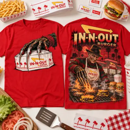 In-N-Out Burger Freddy Krueger 3D Shirt For Horror Movie Lovers