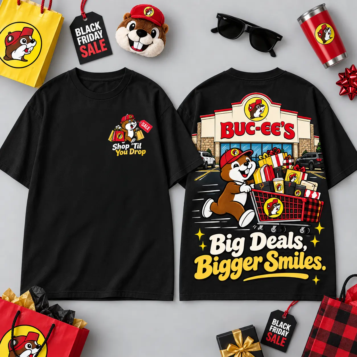 Buc-ee's Black Friday Big Deals Bigger Smiles T-Shirt For Holiday Shoppers And Bargain Hunters NDN