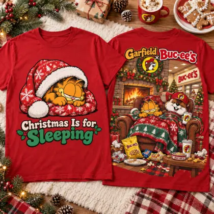 Buc-ee's x Garfield Sleepy Christmas 3D Shirt For Garfield Lovers NNK
