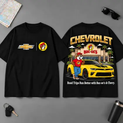 Buc-ee's Chevrolet Snacks And Good Vibes Road Trip 3D T-Shirt For Drivers NDN Black