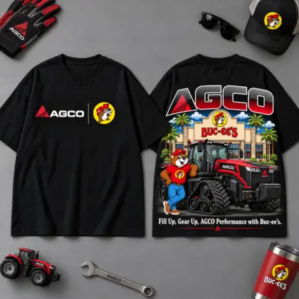 Buc-ee's AGCO Construction Collage 3D T-Shirt For Heavy Equipment Road Trip Collectors NDN Black