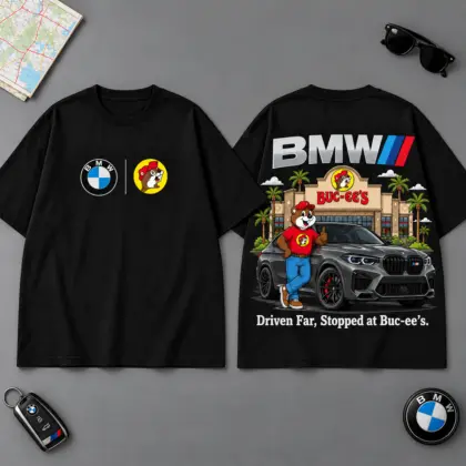 Buc-ee's BMW Fast Drive Road Trip 3D T-Shirt For Performance Car Fans NDN Black