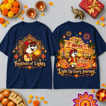 Buc-ee's Diwali Festival Of Lights T-Shirt For Bright Celebrations And Joyful Holiday Journeys NDN flat