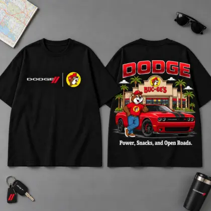 Buc-ee's Dodge Power And Open Roads 3D T-Shirt For Muscle Car Fans NDN Black
