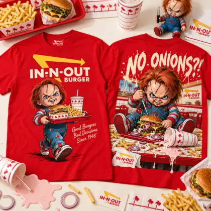 In-N-Out Burger Chucky 3D Shirt For Horror Movie Lovers