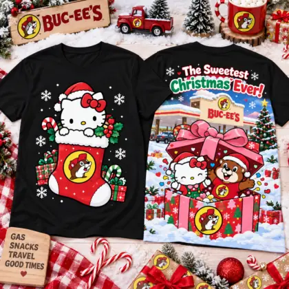 Buc-ee's x Hello Kitty Christmas Stocking Surprise 3D Shirt For Hello Kitty Lovers NNK