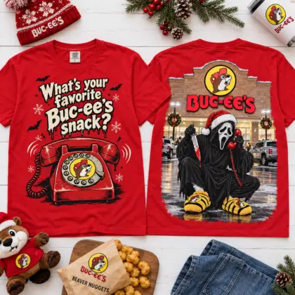Buc-ee's Ghostface Christmas Favorite Snack Phone Call 3D Shirt For Horror Lovers NNK