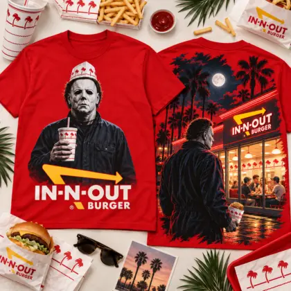 In-N-Out Burger Michael Myers 3D Shirt For Halloween Lovers