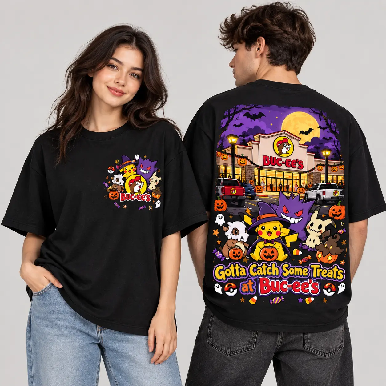 Buc-ee's Pokemon Gotta Catch Some Treats 3D Shirt For Halloween Candy Hunt Adventures NDN worn