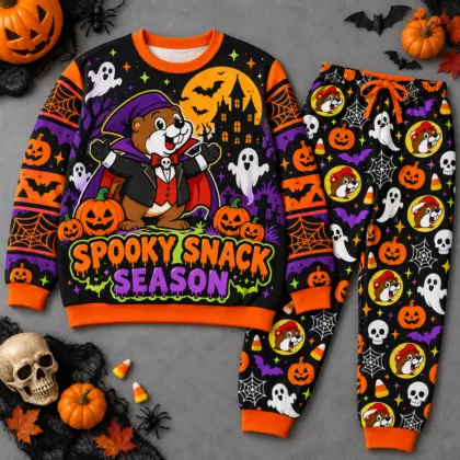 Premium Buc-ee's Spooky Snack Season Graphic Sweater and Jogger Pants Set NDN