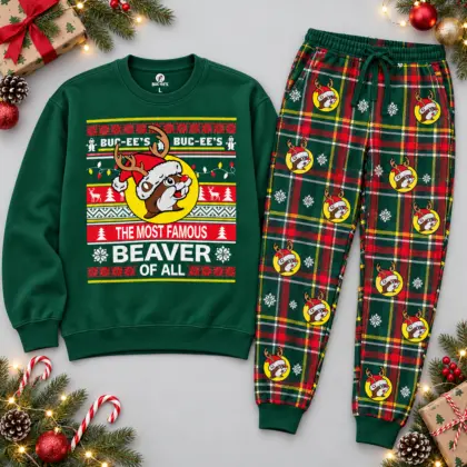 Premium Buc-ee's The Most Famous Beaver Graphic Sweater and Jogger Pants Set NDN