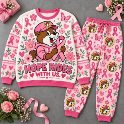 Premium Buc-ee's Hope Rides With Us Graphic Sweater and Jogger Pants Set NDN