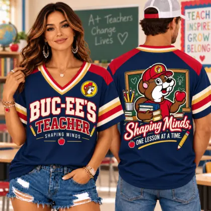 Buc-ee's Teacher Shaping Minds V-Neck Baseball Jersey For One Lesson At A Time NDN worn
