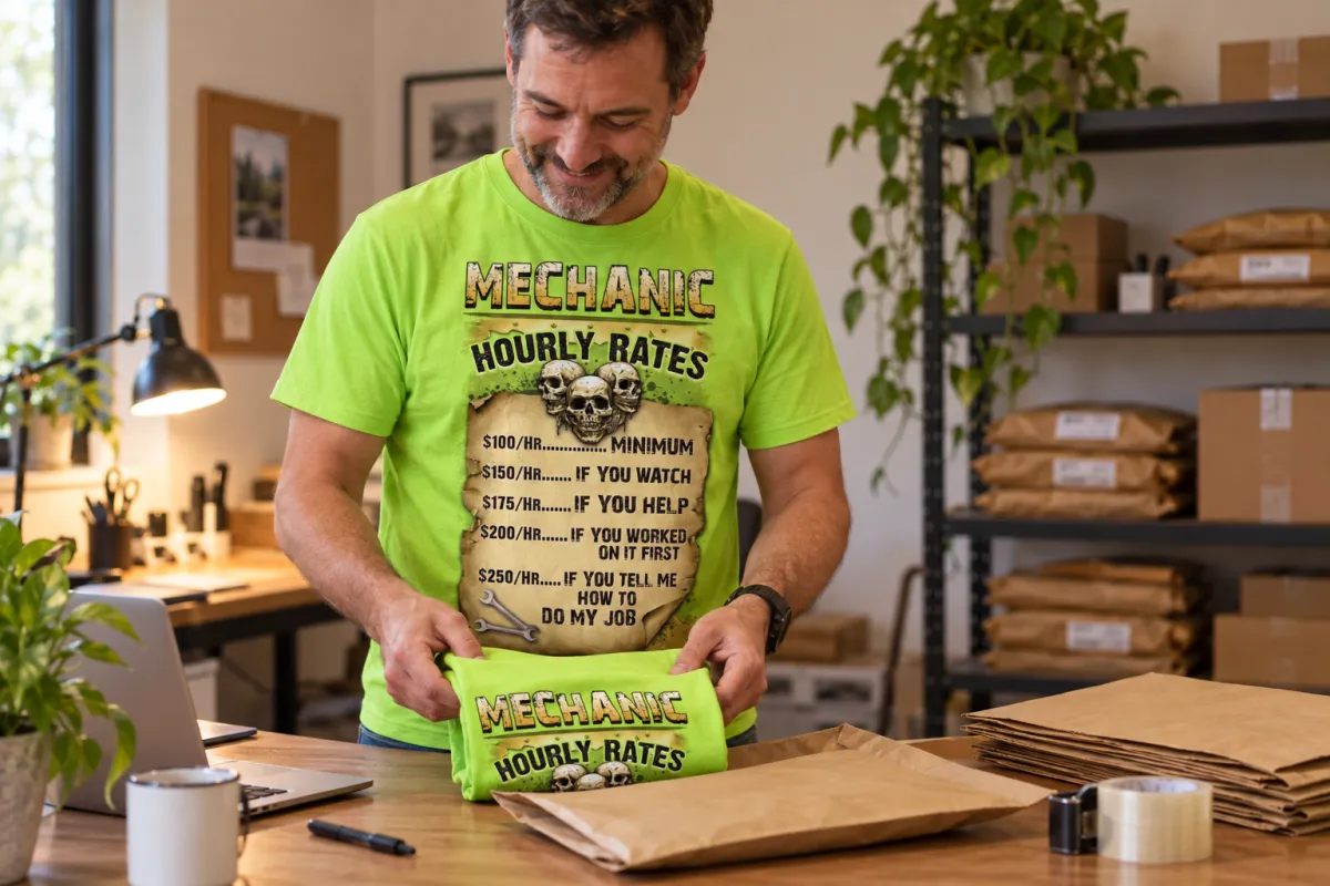 Packing an order by hand